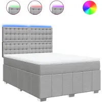 Syfax Boxspringbett mit Matratze Hellgrau 160x200 cm Stoff