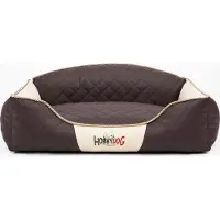 HOBBYDOG Hundekissen Hundebett Hundekorb Hundesofa für Haustier Hunde Waschbar - Elite - 65 x 50 x 24 cm [Größe: L] - Braun mit Beige