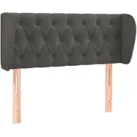 Syfax Kopfteil mit Ohren Dunkelgrau 103x23x78/88 cm Samt