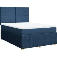 Syfax Boxspringbett mit Matratze Blau 140x190 cm Stoff