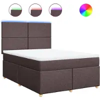 Syfax Boxspringbett mit Matratze Dunkelbraun 140x190 cm Stoff