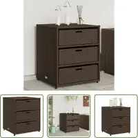 The Living Store Gartenschrank Braun 55x59x69 cm Poly Rattan