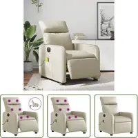 The Living Store Massagesessel Elektrisch Creme Kunstleder