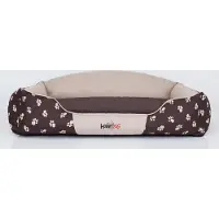 HOBBYDOG Hundekissen Hundebett Hundekissen Tierbett Katzenbett Hundekorb Schlafplatz - Königliche - 65 x 50 x 24 cm [Größe: L] - Beige mit Pfoten