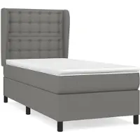 Syfax Boxspringbett mit Matratze Dunkelgrau 90x190 cm Stoff