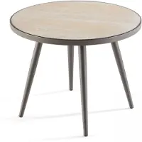 Oviala Runder Couchtisch mit Holzimitatplatte - Tivoli