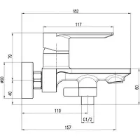 RAV copy of NIL Wand-Badewannenarmatur in Chrom SLEZAK Ihre Wahl: Mit Handbrause mit festem Halter,
