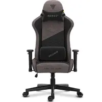 Sense7 Spellcaster SENSHI Gaming Stuhl Stoff Grau-Schwarz - Ergonomischer Bürostuhl Schreibtischstuhl Zockerstuhl 150kg 2D-Armlehnen Chefsessel