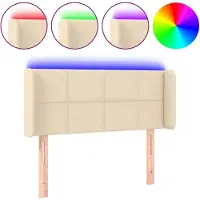Syfax LED Kopfteil Creme 103x16x78/88 cm Stoff