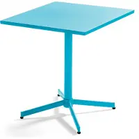 Oviala Gartentisch Palavas mit quadratischer Klapptischplatte aus Metall Blau -