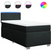 Syfax Boxspringbett mit Matratze Schwarz 100x200 cm Stoff