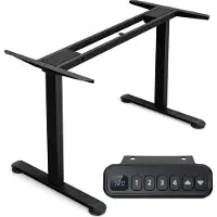 Costway zweimotoriges Tischgestell höhenverstellbar 25mm/s Schreibtisch Rahmen mit Antikollisionsschutz & Speicherfunktion, Stehpultgestell 50dB, 100kg belastbar Schwarz