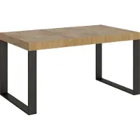 Itamoby Ausziehbarer Tisch 90x160/264 cm Tecno Quercia Natura Anthrazit-Gestell