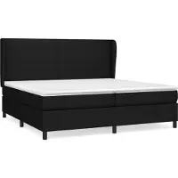 Syfax Boxspringbett mit Matratze Schwarz 200x200 cm Stoff
