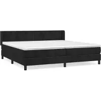 Syfax Boxspringbett mit Matratze Schwarz 200x200 cm Samt