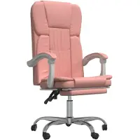 vidaXL Bürostuhl mit Liegefunktion Rosa Kunstleder