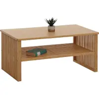 Mendler Bambus Couchtisch MCW-N80, Wohnzimmertisch Tisch Sofatisch Beistelltisch, Ablagefach MVG- 46x97x55cm