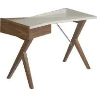 ANGEL CERDA SL Angel Cerdá Schreibtisch aus Nussbaumholz mit grauer Holzplatte 3018