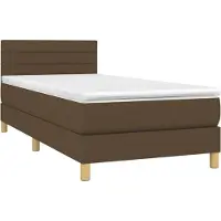 Syfax Boxspringbett mit Matratze Dunkelbraun 100x200 cm Stoff