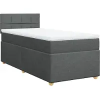 Syfax Boxspringbett mit Matratze Dunkelgrau Stoff
