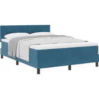 Syfax Boxspringbett mit Matratze Dunkelblau 140 x 200 cm Samt