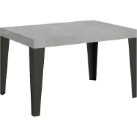 Itamoby Ausziehtisch 120/380x90 cm Flammenbeton mit anthrazitfarbenen Beinen