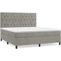 Syfax Boxspringbett mit Matratze Hellgrau 160x200 cm Samt