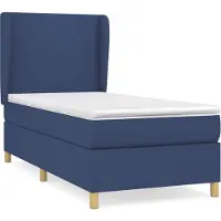 Syfax Boxspringbett mit Matratze Blau 90x200 cm Stoff