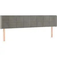 Syfax Kopfteil mit Ohren Hellgrau 203x16x78/88 cm Samt
