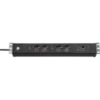 Brennenstuhl 1156057984, 3 m, Typ F, IP20, Schwarz, 4 AC-Ausgänge, 16 A