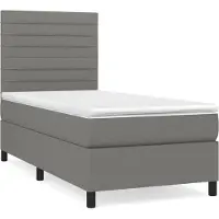 Syfax Boxspringbett mit Matratze Dunkelgrau 90x190 cm Stoff