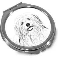 Art-Dog Coton de Tulear, Baumwollhund - Taschenspiegel mit Hund, personalisierter Taschenspiegel, kompakter Spiegel mit -Logo