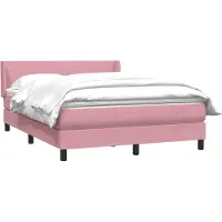 Syfax Boxspringbett mit Matratze Rosa 160x210 cm Samt