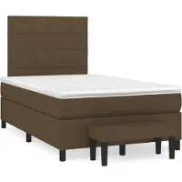 Syfax Boxspringbett mit Matratze Dunkelbraun 120x200 cm Stoff