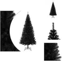 vidaXL Künstlicher Weihnachtsbaum mit Ständer Schwarz 180 cm PVC - Weihnachtsbäume