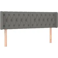 Syfax Kopfteil mit Ohren Dunkelgrau 163x16x78/88 cm Stoff
