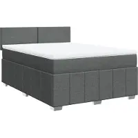 Syfax Boxspringbett mit Matratze Dunkelgrau 160x200 cm Stoff
