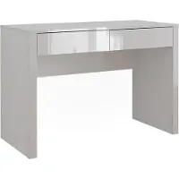 Vicco Schreibtisch Annabelle Weiß Hochglanz/Weiß 110 x 50 cm mit 2 Schubladen, Model 55576