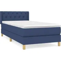 Syfax Boxspringbett mit Matratze Blau 80x200 cm Stoff