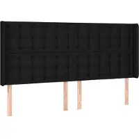 Syfax Kopfteil mit Ohren Schwarz 163x16x118/128 cm Stoff