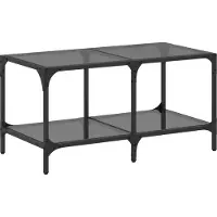 vidaXL Couchtisch mit Glasplatte Schwarz 78,5x40x40 cm Stahl