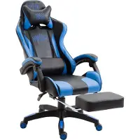Mendler Bürostuhl HLO-CP49 Kunstleder schwarz/blau