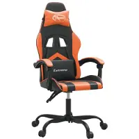 Syfax Gaming-Stuhl Schwarz und Orange Kunstleder