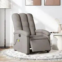 vidaXL Massagesessel Fernsehsesel Elektrisch Taupe Stoff 3204088