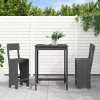 vidaXL "2026 Promotion" 3-tlg. Gartenbar-Set Grau Massivholz Kiefer - Gartenmöbelset CC9454