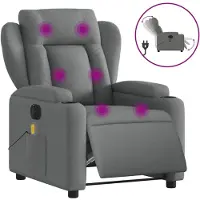 Syfax Massagesessel Elektrisch Dunkelgrau Stoff