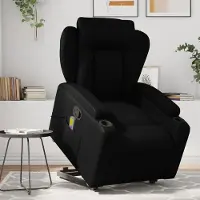 Prolenta Maison Exclusive - Massagesessel mit Aufstehhilfe Schwarz Kunstleder