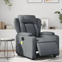 vidaXL Massagesessel Fernsehsesel Elektrisch Grau Kunstleder 3204540