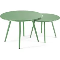Oviala 2er-Set Garten-Couchtische aus Stahl Grüner Kaktus - Palavas
