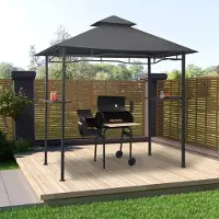 vidaXL Möbel BBQ-Pavillon 240x150x255 cm Anthrazit Stahl - Pavillons & Partyzelte &48738